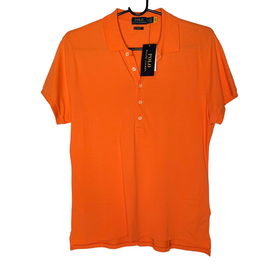 Polo Ralph Lauren Polo XL Preppy Orange Slim Fit NWT Short Sleeve Cotton Shirt